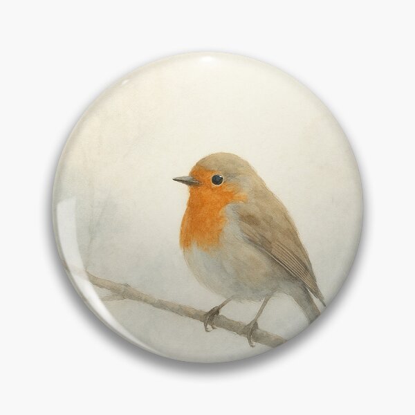 Item preview, Robin in Winter Mist - Watercolor Bird Art designed and sold by ArtfulZuzu.