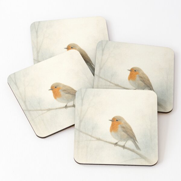Item preview, Robin in Winter Mist - Watercolor Bird Art designed and sold by ArtfulZuzu.