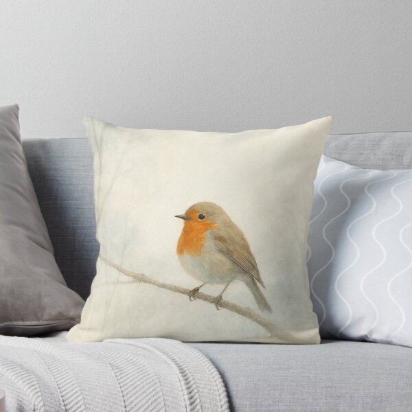 Item preview, Robin in Winter Mist - Watercolor Bird Art designed and sold by ArtfulZuzu.