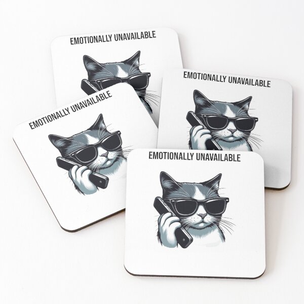 Item preview, Emotionally Unavailable – Aloof Cat Design with Black Text designed and sold by Confuzz1ed.