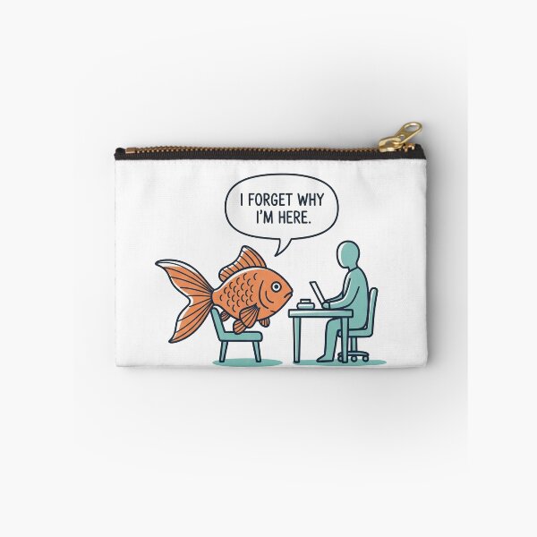 Item preview, I Forget Why I'm Here Goldfish at Desk designed and sold by Owcomm.