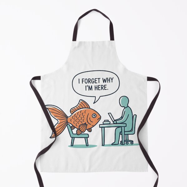 Item preview, I Forget Why I'm Here Goldfish at Desk designed and sold by Owcomm.