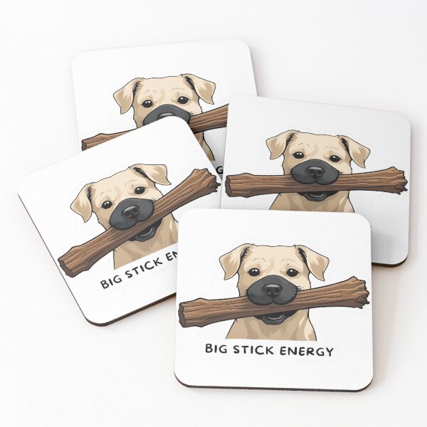 Item preview, Big Stick Energy – Funny Dog Sticker with Oversized Stick designed and sold by 2IdiotsDesign.