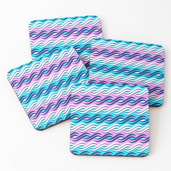 Item preview, Summer Pink and Turquoise Wave Pattern Seamless Repeat designed and sold by Sharon Schwalbe.