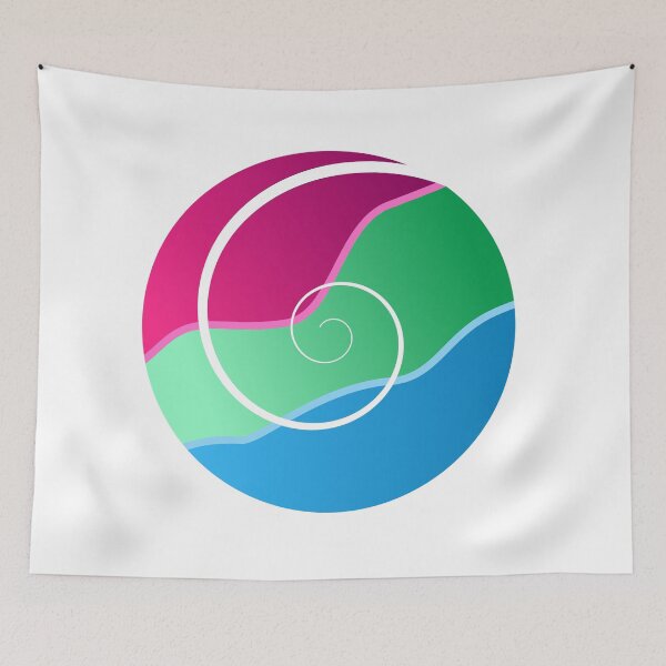Item preview, Polysexual Pride Spiral, original digital artwork  designed and sold by EBParsley.