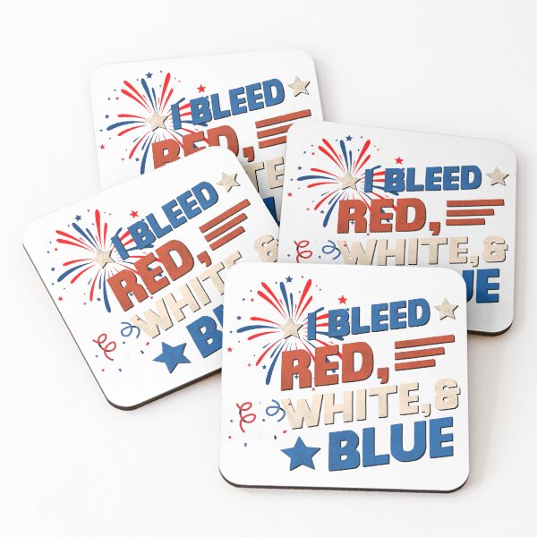 Item preview, American National Day "I Bleed red, white and blue" designed and sold by Nimkaew.