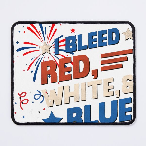 Item preview, American National Day "I Bleed red, white and blue" designed and sold by Nimkaew.