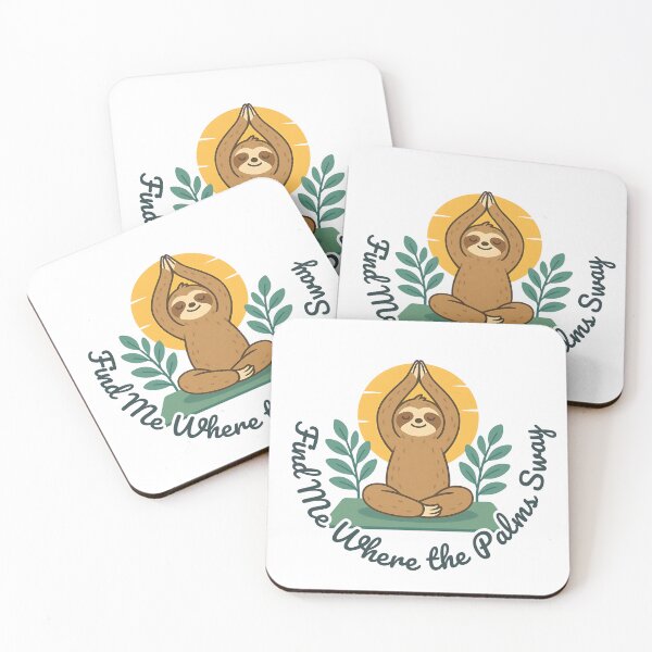 Item preview, Find Me Where the Palms Sway – Zen Sloth Tropical Vibes designed and sold by MissGyverDesign.