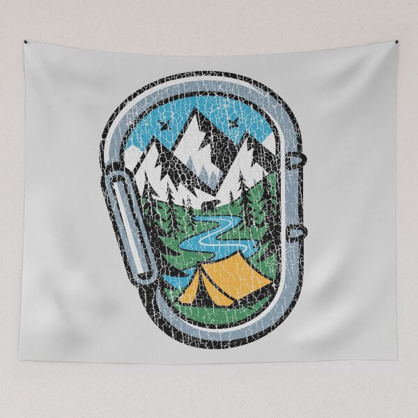 Item preview, Trippy Mountain Camping Carabiner – Funny Psychedelic Outdoor Adventure  designed and sold by paulo silveira.