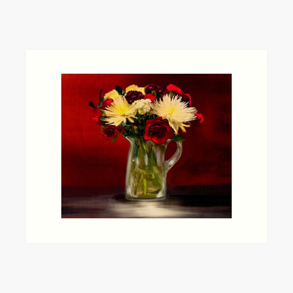 Item preview, Oil Painting Vase of Flowers on Digital Canvas designed and sold by DonnaRaquel.