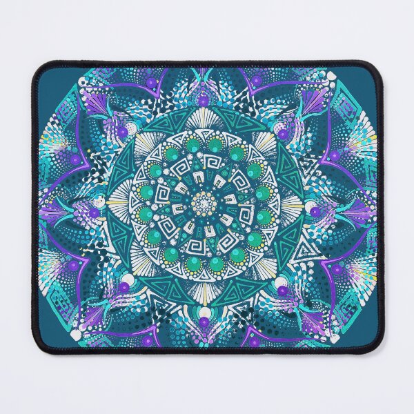 Item preview, Mandala de meditación batik con flores designed and sold by AuroraXGreen.