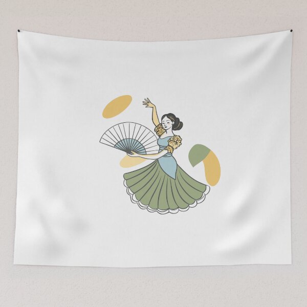Item preview, Woman with a fan dancing. Music and dancing designed and sold by Erik Visnievskij.