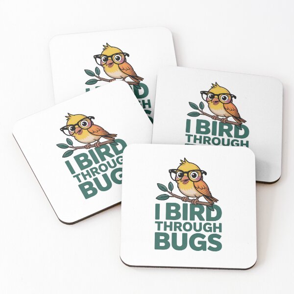 Item preview, I Bird Through Bugs – Cute Nerdy Yellow Bird designed and sold by Brainy Bird's Place.