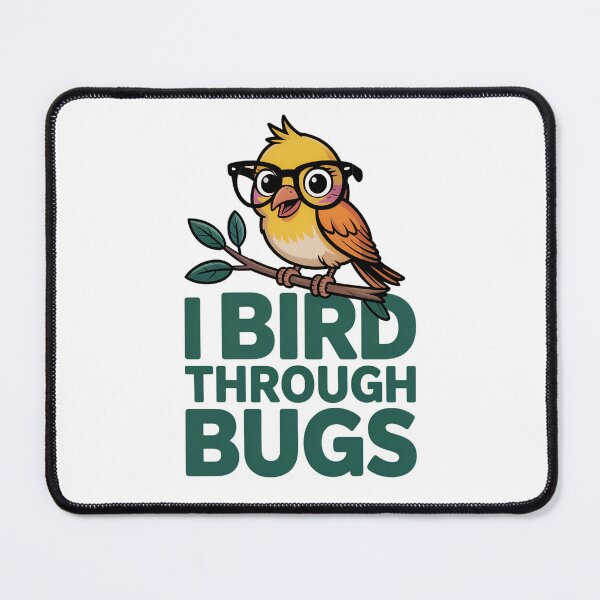Item preview, I Bird Through Bugs – Cute Nerdy Yellow Bird designed and sold by Brainy Bird's Place.