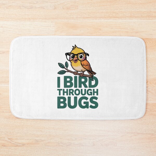 Item preview, I Bird Through Bugs – Cute Nerdy Yellow Bird designed and sold by Brainy Bird's Place.