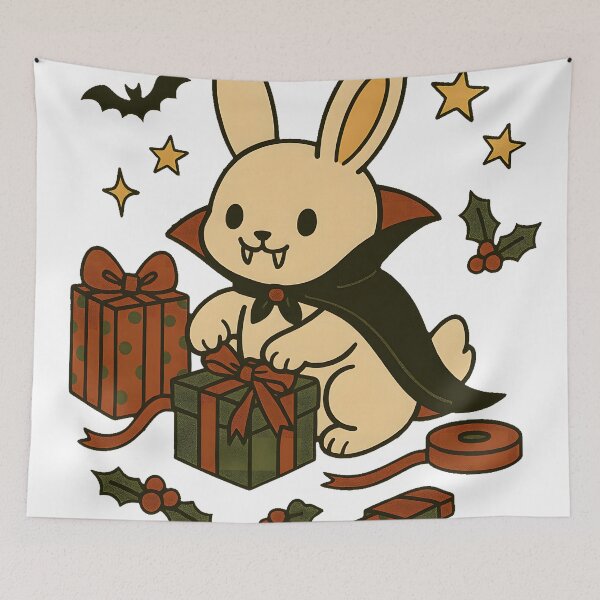 Item preview, Vampire Bunny’s Spooky Gift Wrap – Haunted Holidays Begin designed and sold by inkNext.