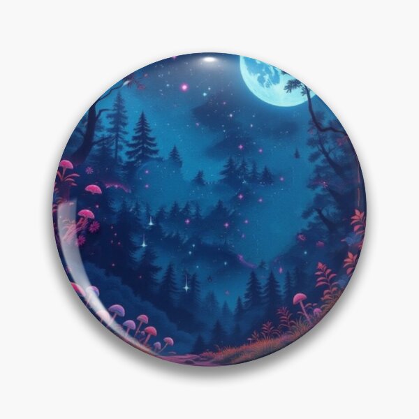 Item preview, Lunar Forest Path – Magic Mushroom Forest in the Light of the Cosmic Moon designed and sold by FotoworldEdel.