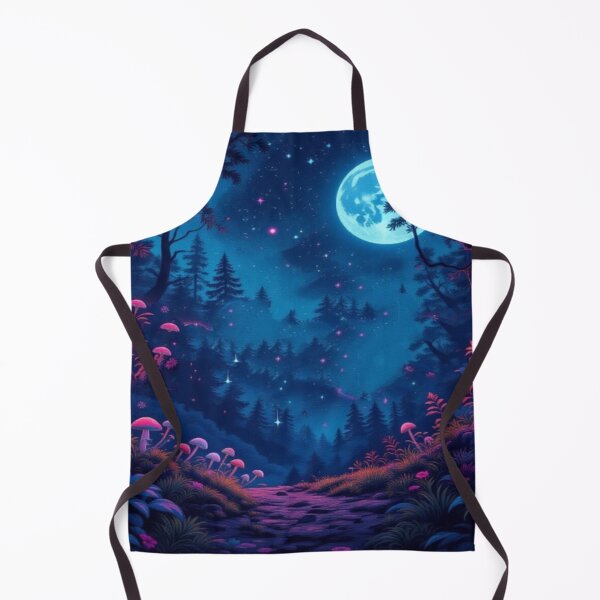 Item preview, Lunar Forest Path – Magic Mushroom Forest in the Light of the Cosmic Moon designed and sold by FotoworldEdel.