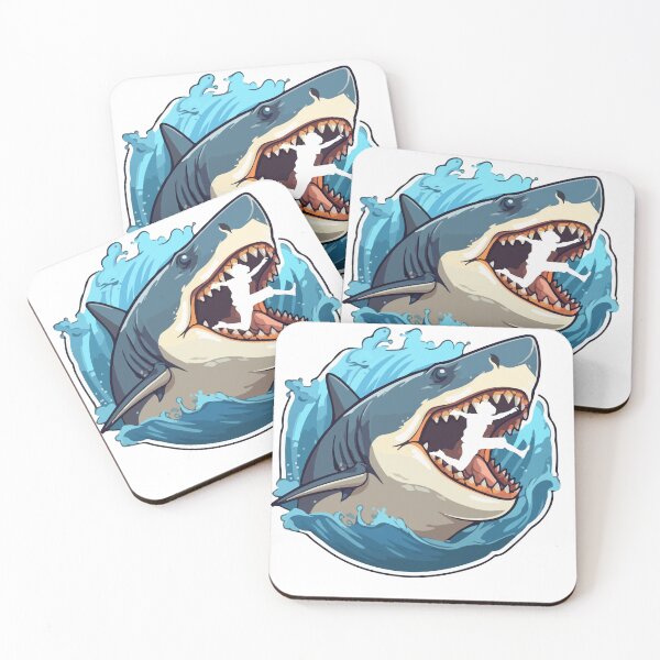 Item preview, Shark Attack with Silhouette Person designed and sold by MOTAS Graphics .
