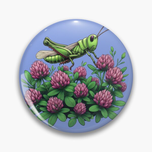 Item preview,  King of the Clover Patch: Green Grasshopper on Pink Clover designed and sold by IraBum.