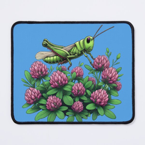 Item preview,  King of the Clover Patch: Green Grasshopper on Pink Clover designed and sold by IraBum.