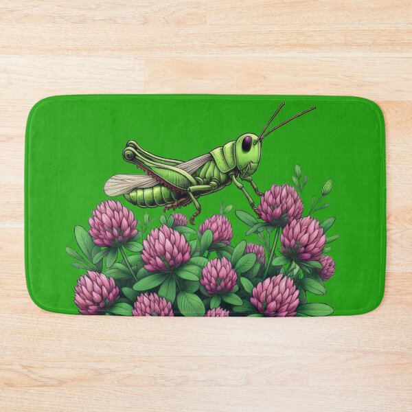 Item preview,  King of the Clover Patch: Green Grasshopper on Pink Clover designed and sold by IraBum.