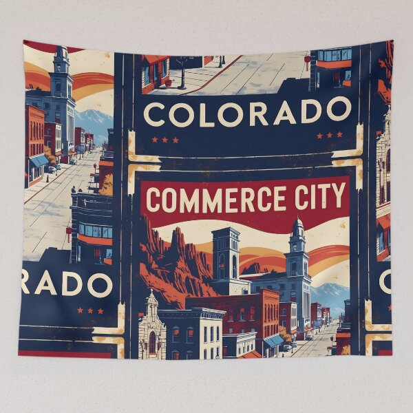 Aperçu de l'œuvre Commerce City Colorado USA Vintage Voyage Tourisme créée et vendue par TravelersGems.