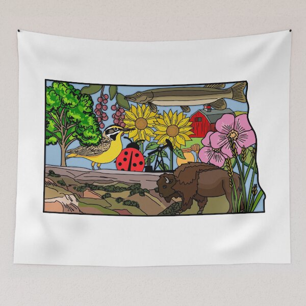 Item preview, North Dakota State Symbols designed and sold by fiberandgloss.