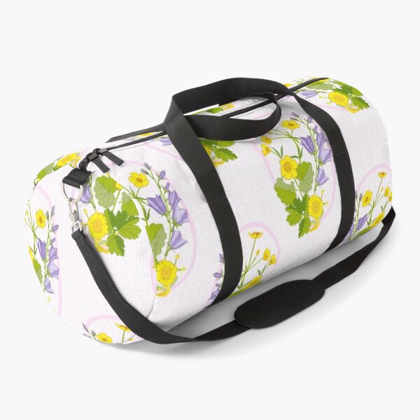 Item preview, A charming Cottagecore Farmhouse pattern featuring yellow flowers and purple bellflowers on a soft pink background. designed and sold by Olga Matskevich.