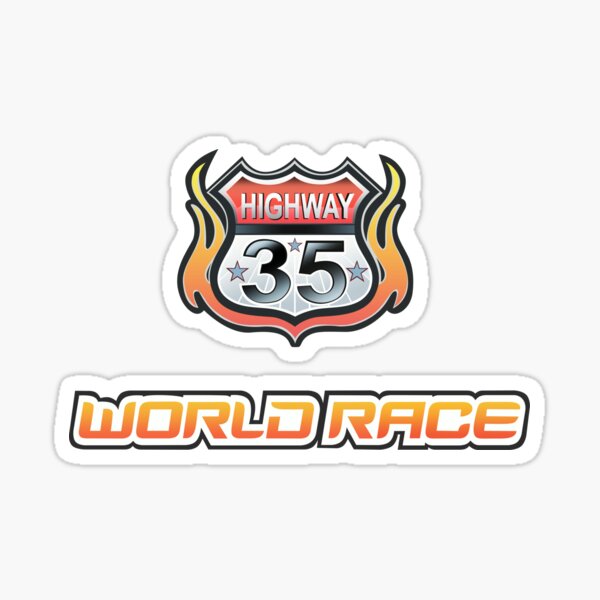 Highway 35 World Race Logo Sticker For Sale By Valkenvugen Redbubble 1772