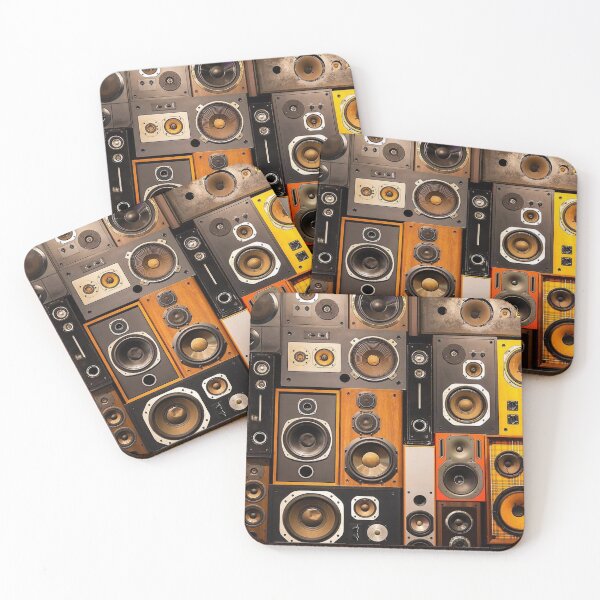Item preview, Stereo Speakers Collage Vintage Music designed and sold by PIXEL POP DESIGNS - Beyond the Norm!.