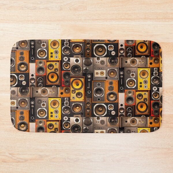 Item preview, Stereo Speakers Collage Vintage Music designed and sold by PIXEL POP DESIGNS - Beyond the Norm!.