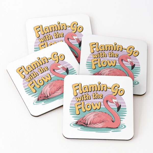 Item preview, lamin-Go with the Flow – Chill Flamingo Quote designed and sold by Brainy Bird's Place.