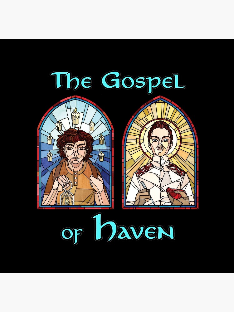 Thumbnail 2 of 2, Tote Bag, The Gospel of Haven-  Saint Portrait with Title- Rebecca and Isiah designed and sold by EelsongStudios.