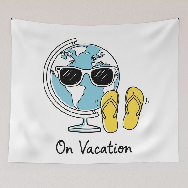 Item preview, On Vacation Globe with Sunglasses and Flip Flops designed and sold by Owcomm.