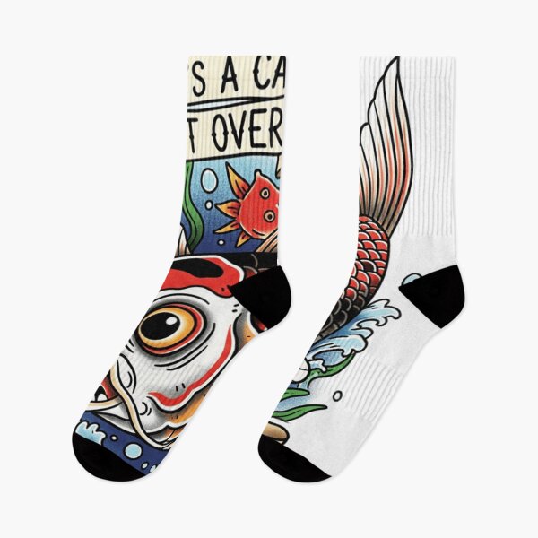 Item preview, Life's a Carp, Get Over It! - Funny Old School Koi Tattoo designed and sold by montechabadart.