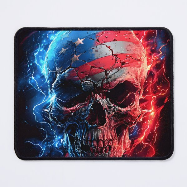 Item preview, Patriotic detailed American flag skull designed and sold by dcrc.