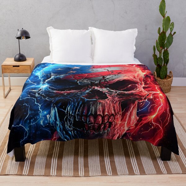 Item preview, Patriotic detailed American flag skull designed and sold by dcrc.