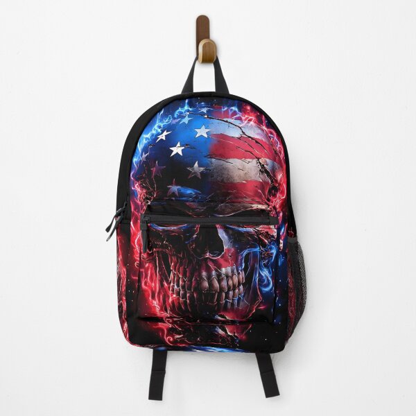 Item preview, Patriotic detailed American flag skull designed and sold by dcrc.