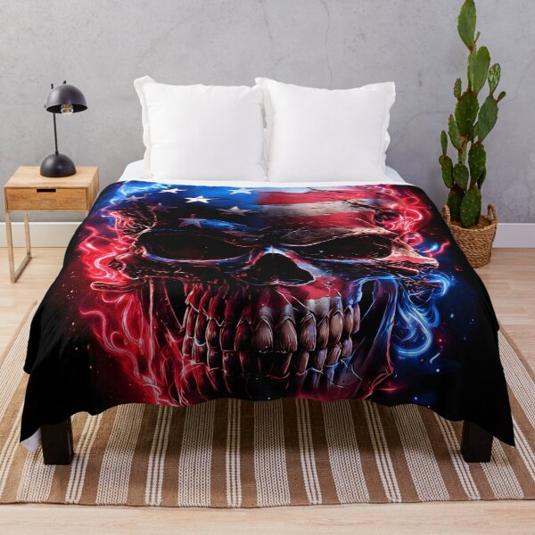 Item preview, Patriotic detailed American flag skull designed and sold by dcrc.