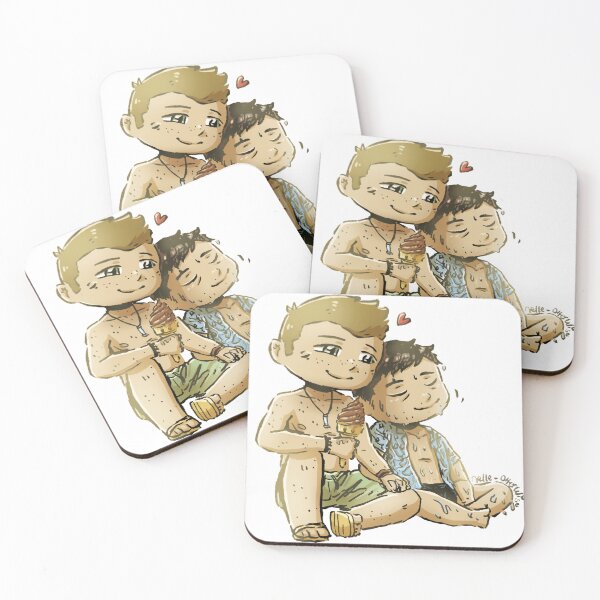 Item preview, Destiel on the beach designed and sold by Melle-OtterWise.