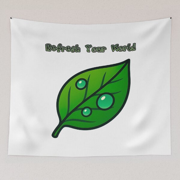 Item preview, Fresh Leaf with Dew Drops – Nature Inspired Art designed and sold by EdgyEdgeArt.