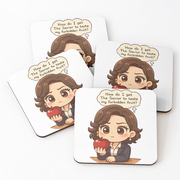 Item preview, Forbidden Fruit Temptation – Chibi Office Queen with Apple designed and sold by Sandy's Cheeky Studio.