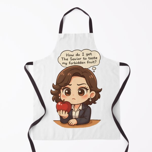 Item preview, Forbidden Fruit Temptation – Chibi Office Queen with Apple designed and sold by Sandy's Cheeky Studio.