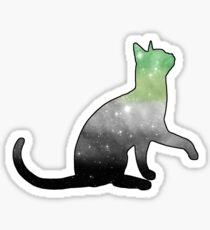 Pegatina gatito del espacio de orgullo aromático