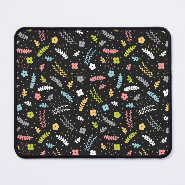 Item preview, Colorful Floral Pattern on Black Background designed and sold by Bijutsuu-.