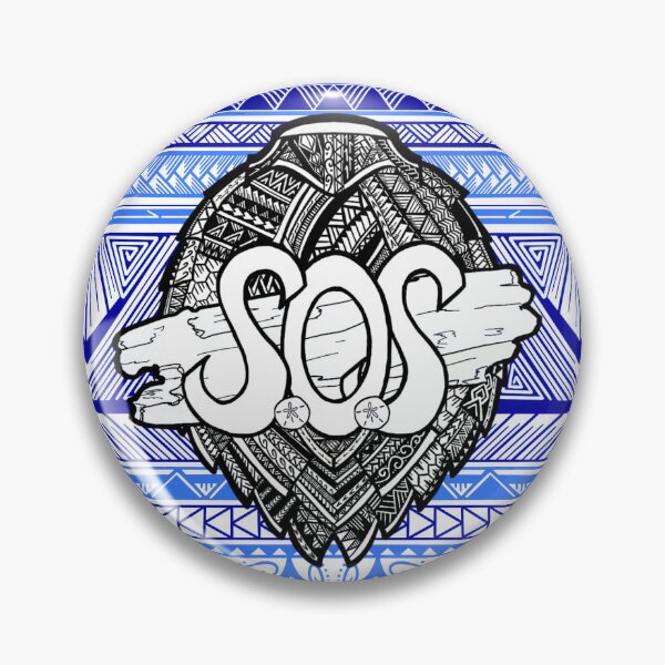 Item preview, SOS Driftwood on Tribal Sea Turtle Shell & Blue Tribal Background designed and sold by Steeb757.