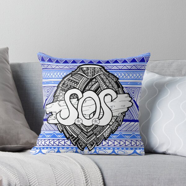 Item preview, SOS Driftwood on Tribal Sea Turtle Shell & Blue Tribal Background designed and sold by Steeb757.