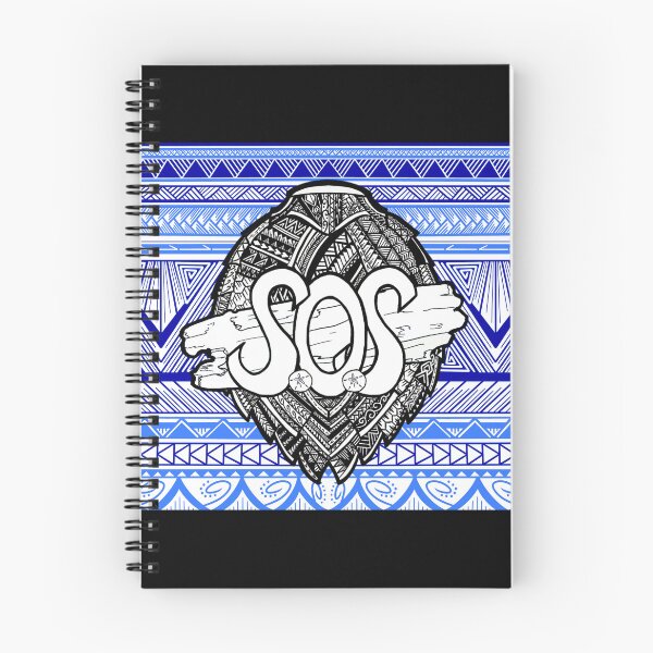 Item preview, SOS Driftwood on Tribal Sea Turtle Shell & Blue Tribal Background designed and sold by Steeb757.