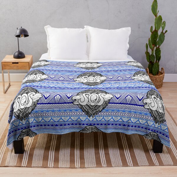 Item preview, SOS Driftwood on Tribal Sea Turtle Shell & Blue Tribal Background designed and sold by Steeb757.